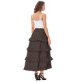 Belle Poque Womens Gothic Costume Retro Vintage Cotton Coffee High Low Skirt BP000222-3